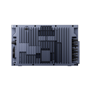 Achterzijde van de Indevolt SolidFlex 3000 Hybrid Pro met ventilatie en aansluitingen